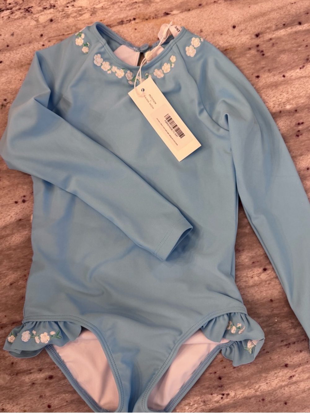 Minnow x FANM MON Lagoon Rashguard One-piece swimsuit NWT 5-6T - Picture 2 of 6